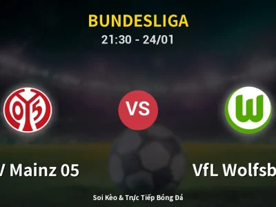 Soi Kèo FSV Mainz 05 vs VfL Wolfsburg – 21:30 24/01 | Nhận Định, Dự Đoán Tỷ Số
