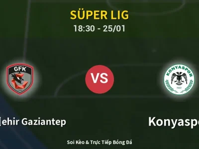 Kết Quả: Gazişehir Gaziantep 1-1 Konyaspor – Highlight & Bàn Thắng | Süper Lig