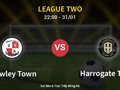 Soi Kèo Crawley Town vs Harrogate Town – 22:00 31/01 | Nhận Định, Dự Đoán Tỷ Số
