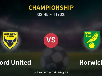 Kết Quả: Oxford United 0-3 Norwich – Highlight & Bàn Thắng | Championship