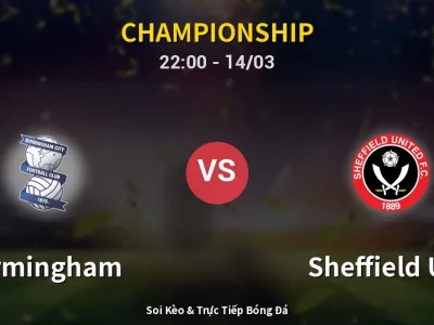 🔴 Trực Tiếp: Birmingham 0-0 Sheffield Utd – Link Xem Championship (Full HD)