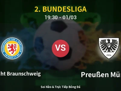 Kết Quả: Eintracht Braunschweig 1-2 Preußen Münster – Highlight & Bàn Thắng | 2. Bundesliga