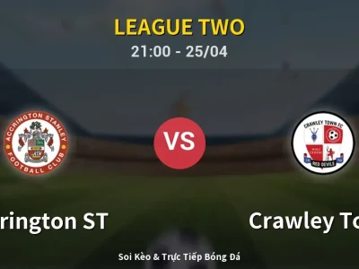 Soi Kèo Accrington ST vs Crawley Town – 21:00 25/04 | Nhận Định, Dự Đoán Tỷ Số