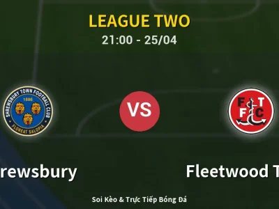 Soi Kèo Shrewsbury vs Fleetwood Town – 21:00 25/04 | Nhận Định, Dự Đoán Tỷ Số
