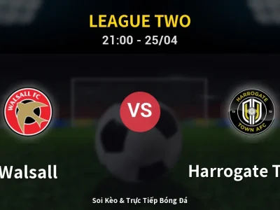 Soi Kèo Walsall vs Harrogate Town – 21:00 25/04 | Nhận Định, Dự Đoán Tỷ Số
