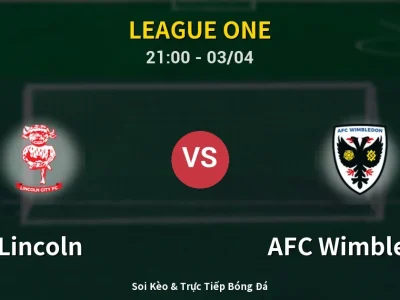 🔴 Trực Tiếp: Lincoln 0-0 AFC Wimbledon – Link Xem League One (Full HD)