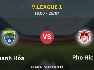 Soi Kèo Thanh Hóa vs Pho Hien – 18:00 25/04 | Nhận Định, Dự Đoán Tỷ Số