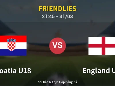 Soi Kèo Croatia U18 vs England U18 – 21:45 31/03 | Nhận Định, Dự Đoán Tỷ Số