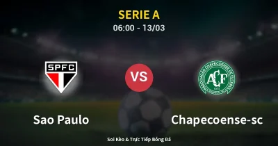 Sao Paulo vs Chapecoense-sc 13/03