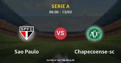 Sao Paulo vs Chapecoense-sc 13/03