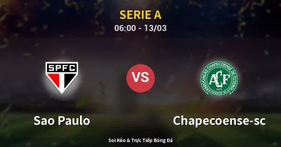 Sao Paulo vs Chapecoense-sc 13/03