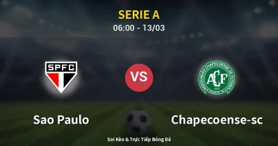 Sao Paulo vs Chapecoense-sc 13/03