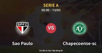 Sao Paulo vs Chapecoense-sc 13/03